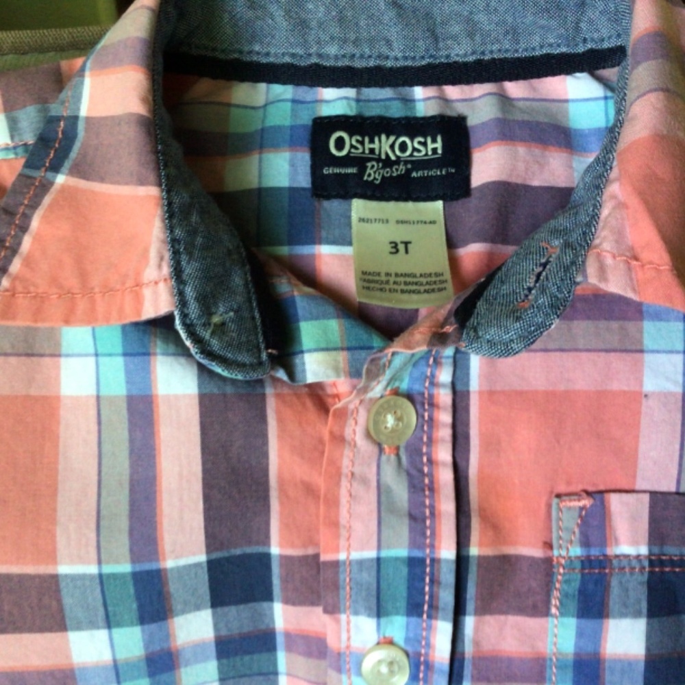Oshkosh Plaid Shirt Size 3T - Picture 2 of 2
